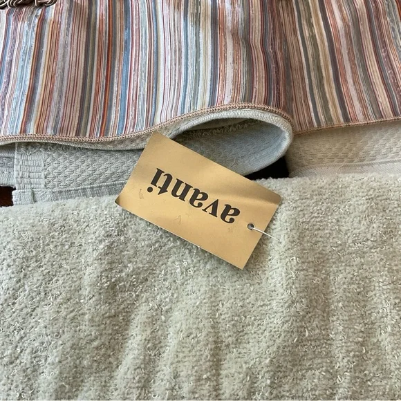 Avanti Braided Cuff Sage Medallion Stripe Towel Set, 7 towels NWT - Picture 4 of 16